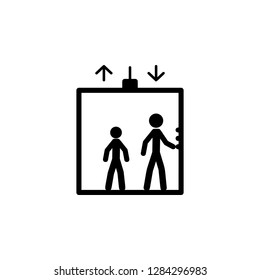 elevator, people in the elevator icon. Simple glyph vector of universal set icons for UI and UX, website or mobile application