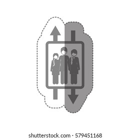 elevator with people inside icon image, vector illustration