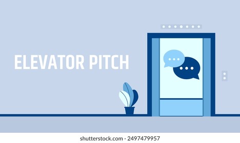 Elevator pitch design image. Clipart image