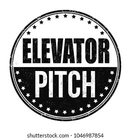 Elevator pitch grunge rubber stamp on white background, vector illustration