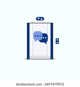 Elevator pitch icon. Clipart image isolated on white background