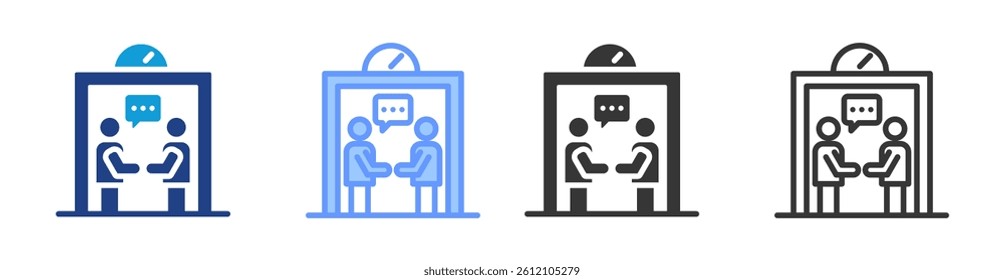 Elevator Pitch icon set multiple style collection