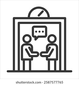 Elevator Pitch Outline Icon Vector Illustration