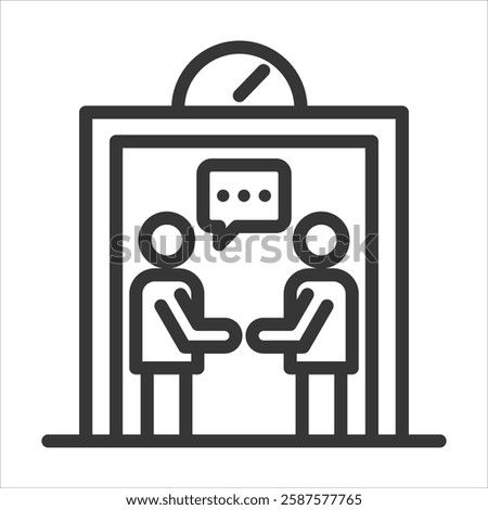 Elevator Pitch Outline Icon Vector Illustration