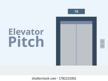 Elevator-Pitch-Vektorgrafik. Geschäfts- und Präsentationskonzept. Flache Illustration.