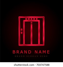 Elevator red chromium metallic logo