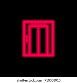 Elevator red glowing neon ui ux icon. Glowing sign logo vector