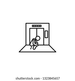in elevator, shit icon. Element of situation in elevator icon. Premium quality graphic design icon. Signs and symbols collection icon