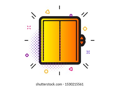 Elevator sign. Halftone circles pattern. Lift icon. Transportation between floors symbol. Classic flat lift icon. Vector