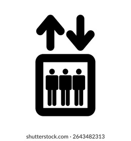 elevator sign isolated on white background. vector ilustration.