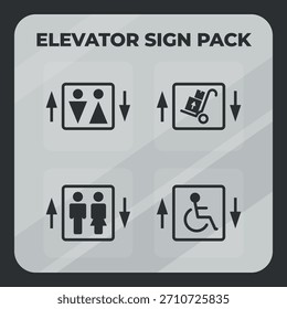 Design de ícones de pacote de sinais de elevador