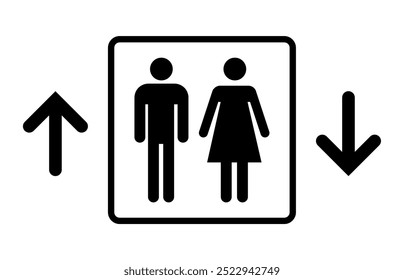 Elevator sign Vector illustration , Lift icon set , Elevator, lift sign, Elevator icon isolated, elevator symbol.