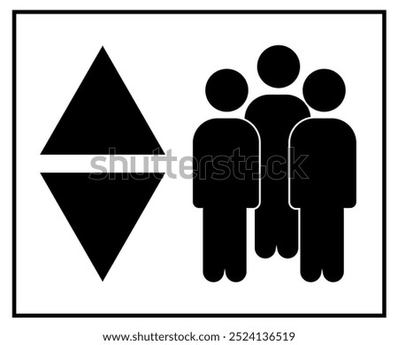 Elevator sign Vector illustration , Lift icon set , Elevator, lift sign, Elevator icon isolated, elevator symbol.