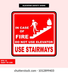 Elevator sign in vector syle version, easy to use and print