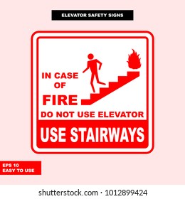 Elevator sign in vector syle version, easy to use and print