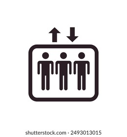 Elevator symbol people vector icon emoji