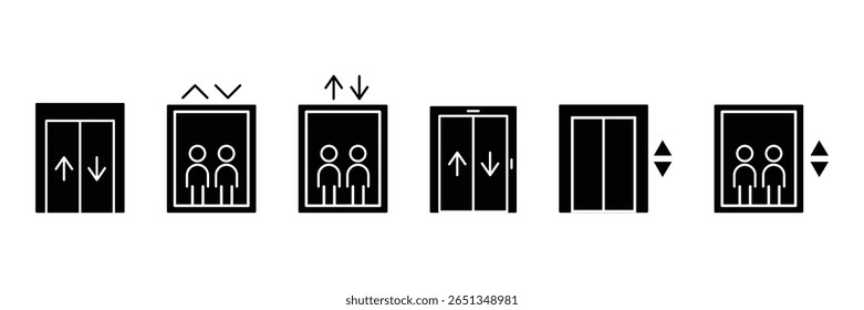 sistema de elevador preenchido ícone vetor ilustração de transporte de cima para baixo cabine controle design para o conjunto de interface de sinalização de construção inteligente.