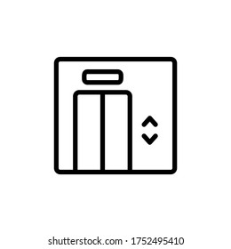 Ascensor, icono de tecnología. Línea simple, contorno vectorial elementos de los iconos del centro comercial para ui y ux, sitio web o aplicación móvil