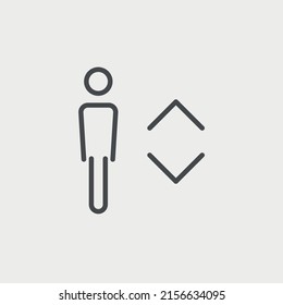 elevator thin editable line icon Vector Pictogram