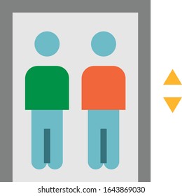 Ascensor: conjunto de iconos de transporte. Ilustración vectorial plana de alta calidad para sitio web y aplicación móvil.