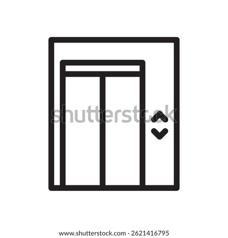 Elevator Vector for Hotel Service and Building Access. Lift icon illustration. Guest transportation convenience concept. Line Icon