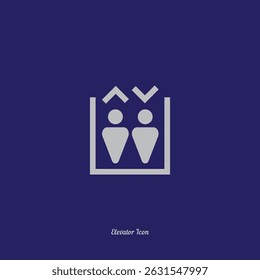 Elevator Vector Icon with Up and Down Motion Arrows – Lift, Ascend, Descend Symbol Design