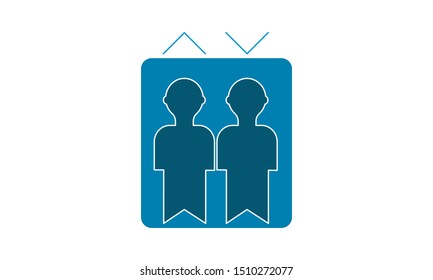 Elevator vector icon flat style graphical symbol.