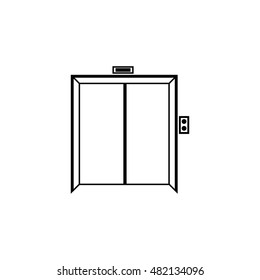 Elevator vector icon isolated on white background.