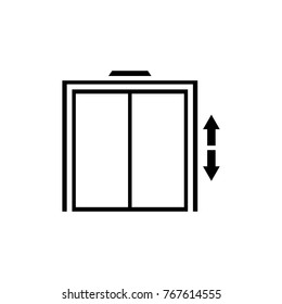 Elevator vector icon simple design with arrows
