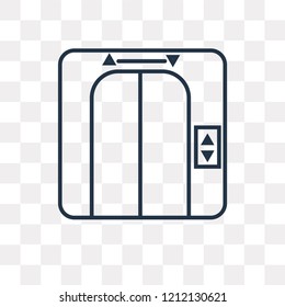 Elevator vector outline icon isolated on transparent background, high quality linear Elevator transparency concept can be used web and mobile