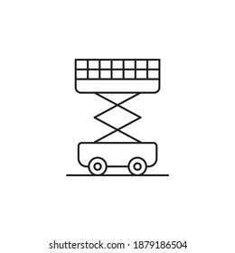 Elevator Vector Outline Icon Style Illustration. EPS 10 File 