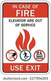 Elevator warning sign and labels