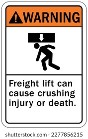 Elevator warning sign and labels