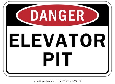 Elevator warning sign and labels