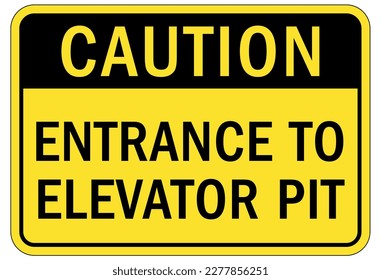 Elevator warning sign and labels