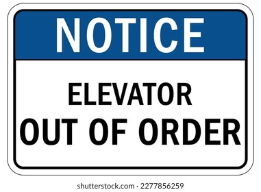 Elevator warning sign and labels