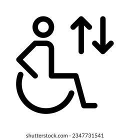 Elevator for wheelchairs line icon