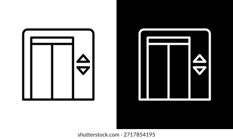 Elevador branco ícone definir design