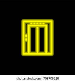 Elevator yellow glowing neon ui ux icon. Glowing sign logo vector