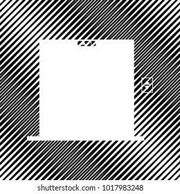 Elevators door sign. Vector. Icon. Hole in moire background.