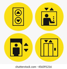 Elevators icons set
