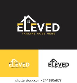 ELEVED HOME LOGO DESIGN. New Adobe Illustrator home logo design 2024.