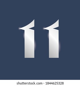 elf Design-Vorlage für 11 Logos. Luxus-Silver-Vektordesign