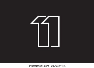 Eleven 11 Number Logo Vector Outline