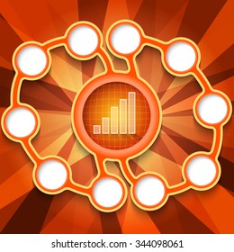 Eleven abstract circular boxes for your text and graph