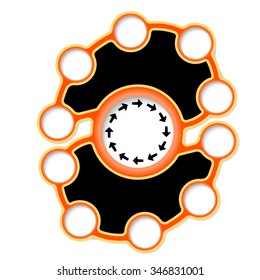 Eleven abstract circular boxes for your text
