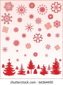 Eleven of Christmas trees and Snowflake