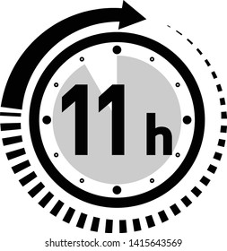 Eleven hour arrow icon - Vector