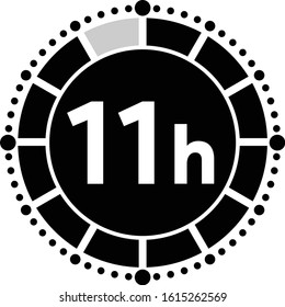 Eleven hour time icon - Vector