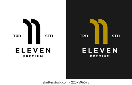 Eleven Initial number 11 icon design logo minimal template